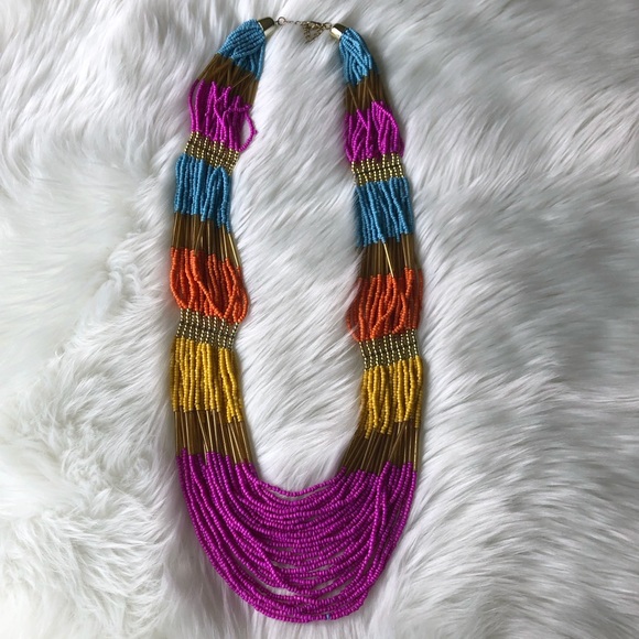 Colorful Glass Seed Bead Necklace - Picture 4 of 8